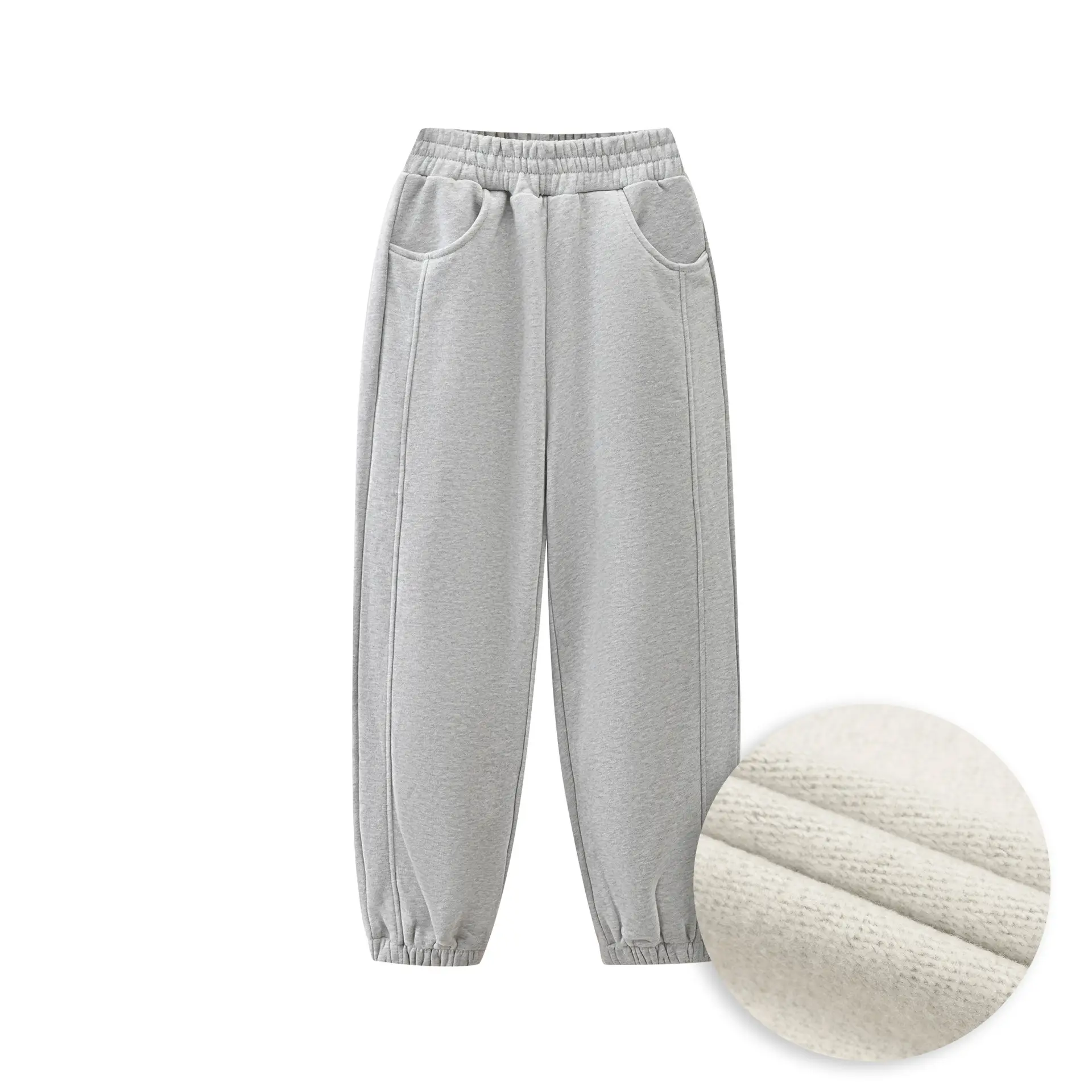 DK Kids' Fleece-Lined Warm Solid-Color Cuffed Sweatpants