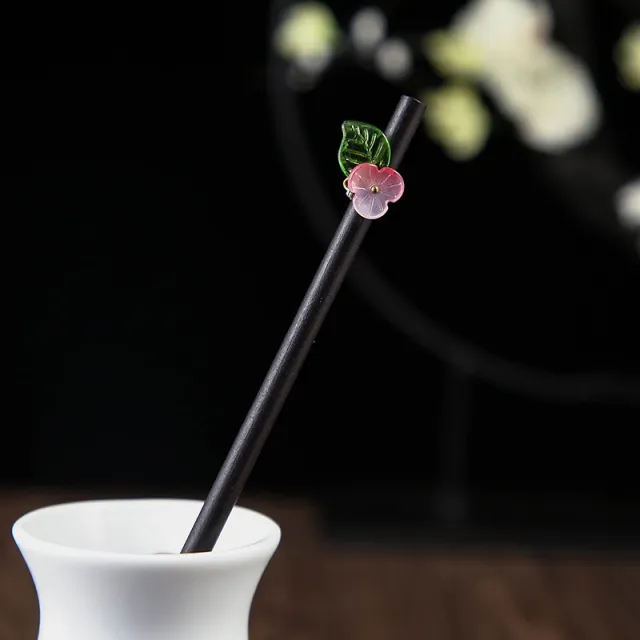 Ebony Hairpin Cheongsam Hanfu Tassel Flower Core - Shop at LoveMi