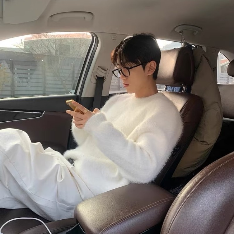 Pure Color Warm Keeping Sweater Men's Autumn And Winter New Korean Style Couple Loose Plus Size Top