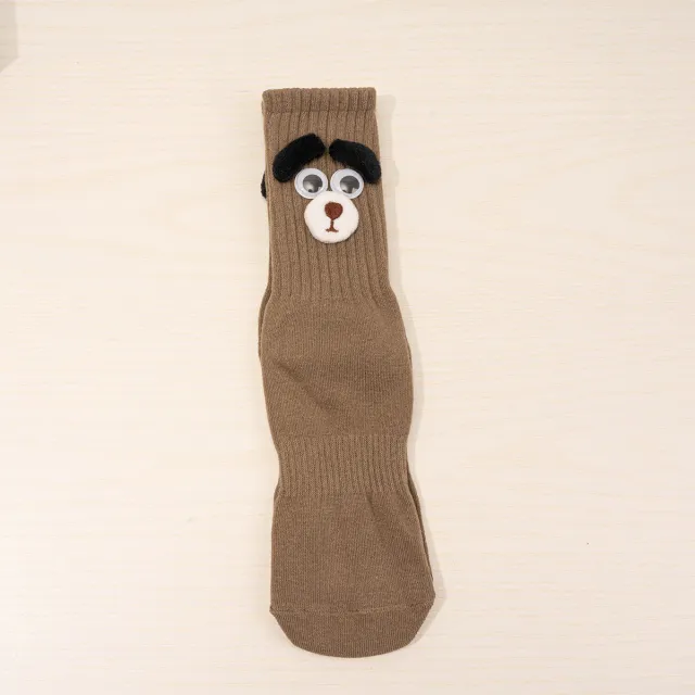 Women's Long Thin Cotton Funny Puppy Ears Tube Socks Coffee - Shop at LoveMi