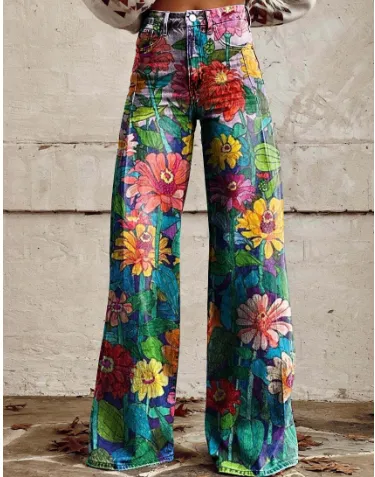 Thin Faux Denim Wide leg Pants Awp1A242411L M - Shop at LoveMi