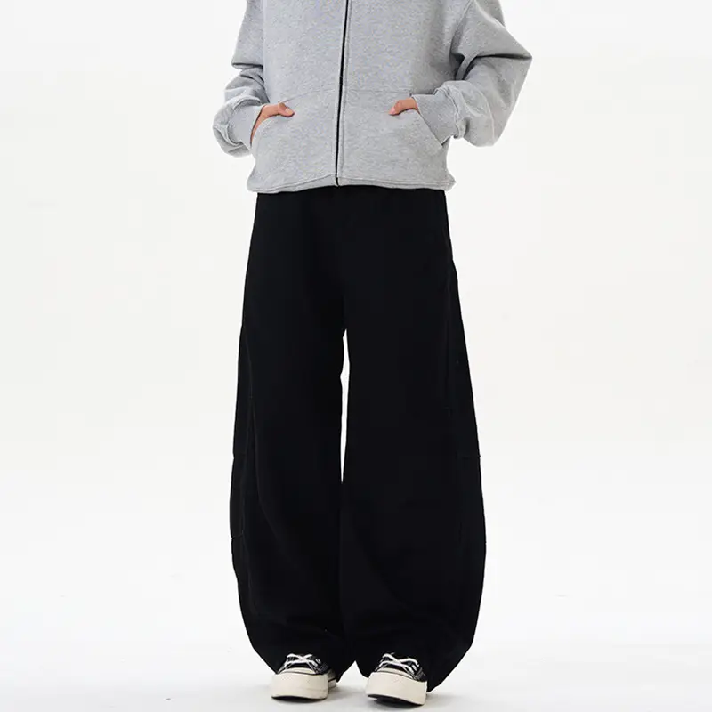 Men's American-style Retro Silhouette Cutaway Wide-Leg Pants