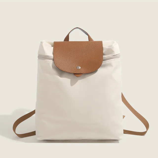 Women's Large Capacity Casual All matching Nylon Cloth Backpack Beige - Shop at LoveMi