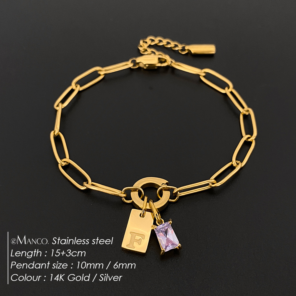 Womens Fashionable Rhinestone Letter Combination Bracelet Jewelry