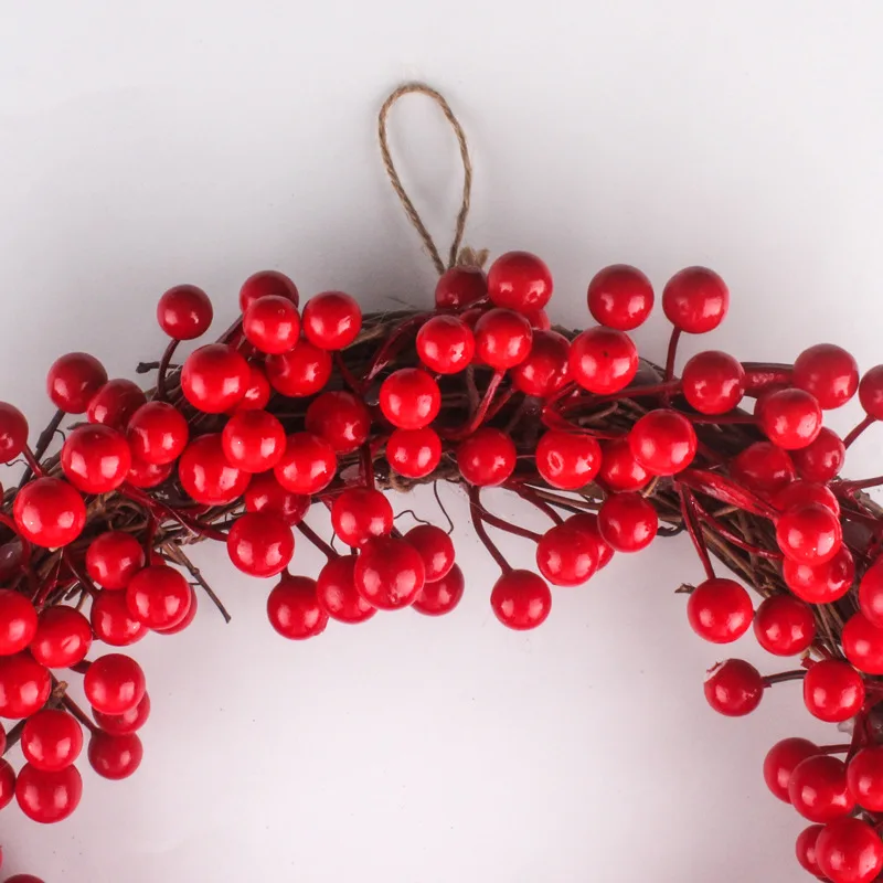 Title 12, Simulation berry red fruit wreath, a beautiful ...