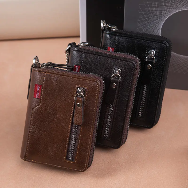 Multiple Card Slots Large Capacity Two-fold Zipper