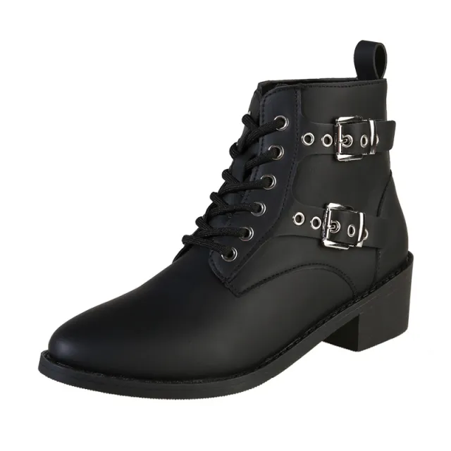 Women's Fashion Casual Western Denim Ankle Boots Black - Shop at LoveMi