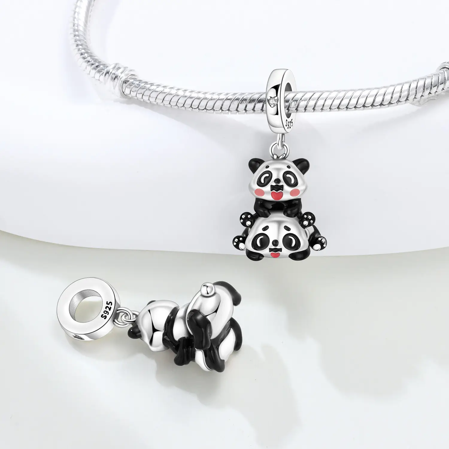Cute Bamboo Panda DIY Copper Bead Pendant