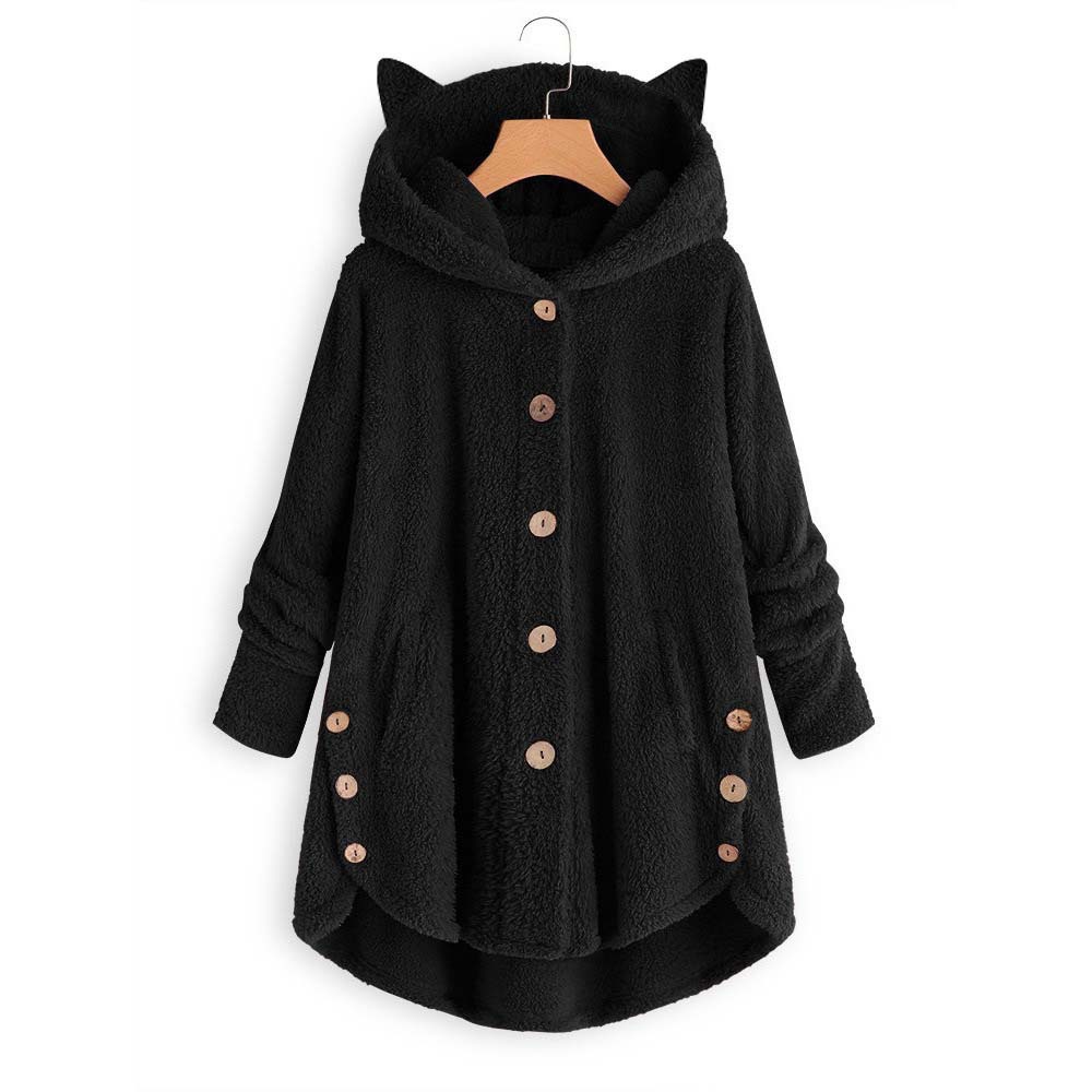 Title 3, European and American button hooded cat ears pl...