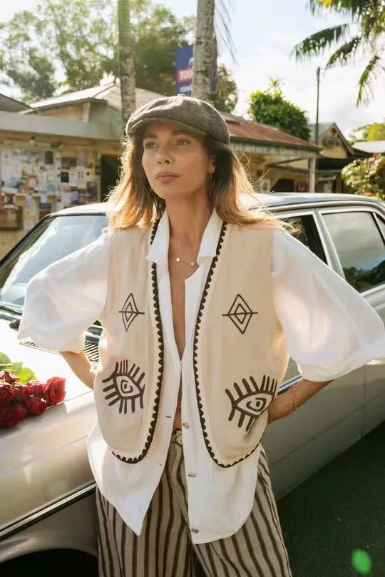 Summer Embroidery Vest Coat - Shop at LoveMi
