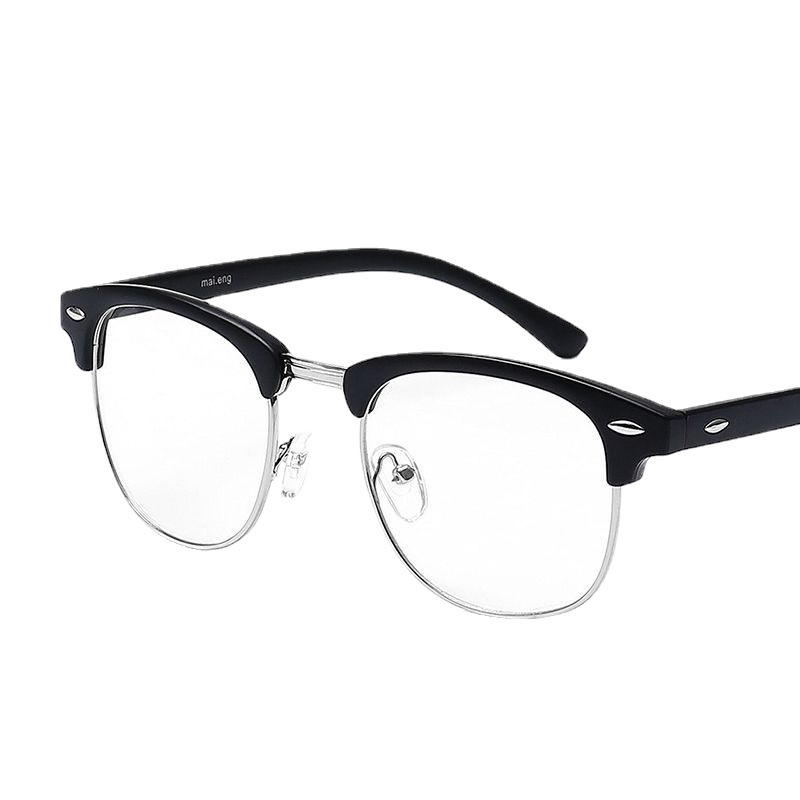 Simple Black Semi-rimless Myopia Glasses - Image 2