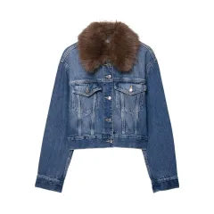 Women's Casual Loose Stylish Design Long Sleeve Denim Jacket - View 1