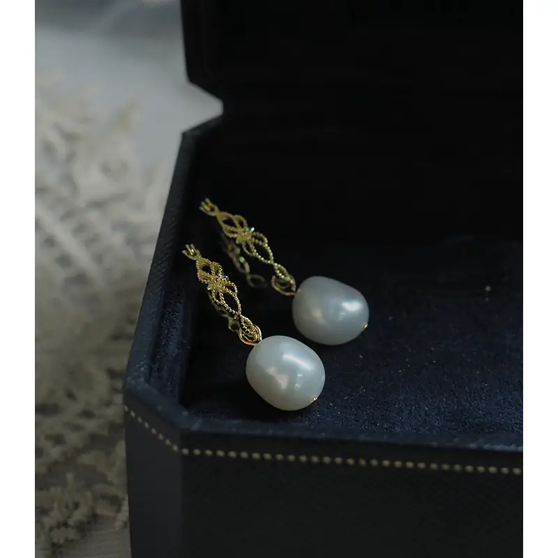 Handmade Baroque Pearl Ear Studs