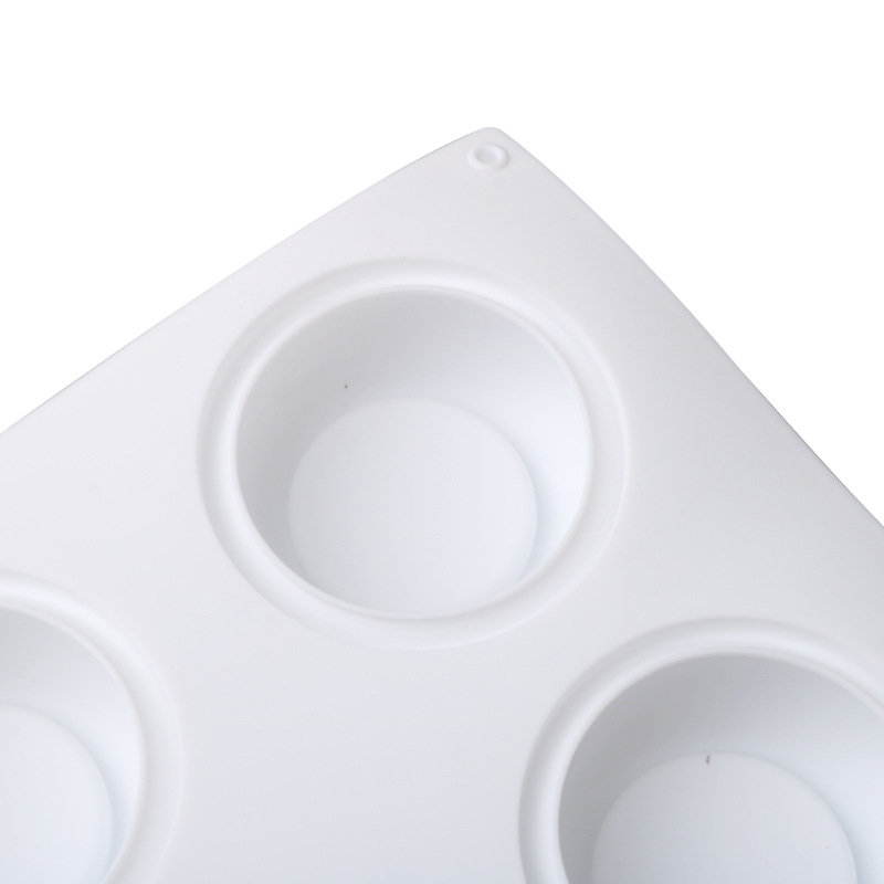 6-piece Round Concave Mousse Cake Silicone Mold