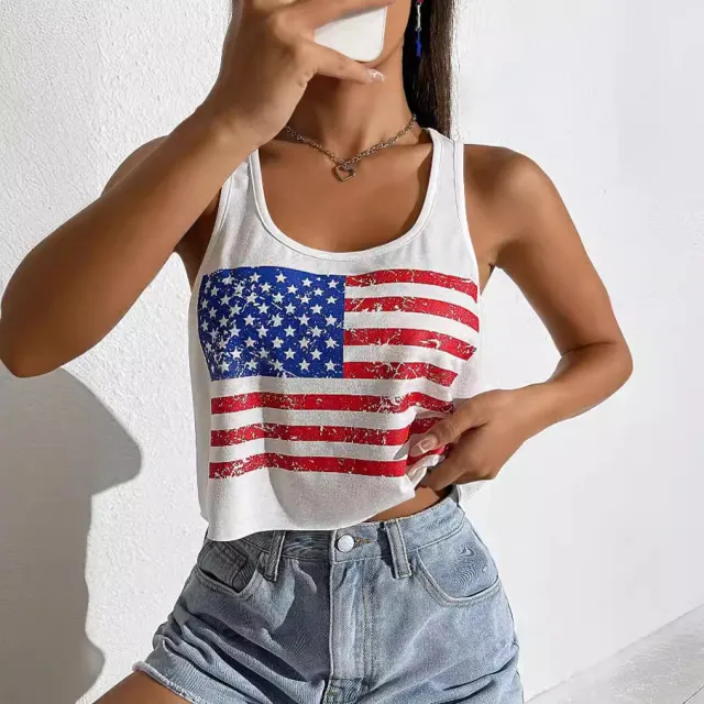 Women's Printed Sleeveless Vest Pullover Leisure Slim fit Top White - Shop at LoveMi