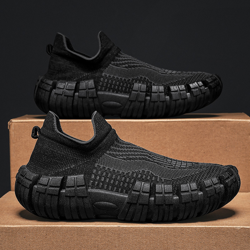 Mens Lightweight Non-slip Soft-soled Mesh Flyknit Casual Sports Shoes