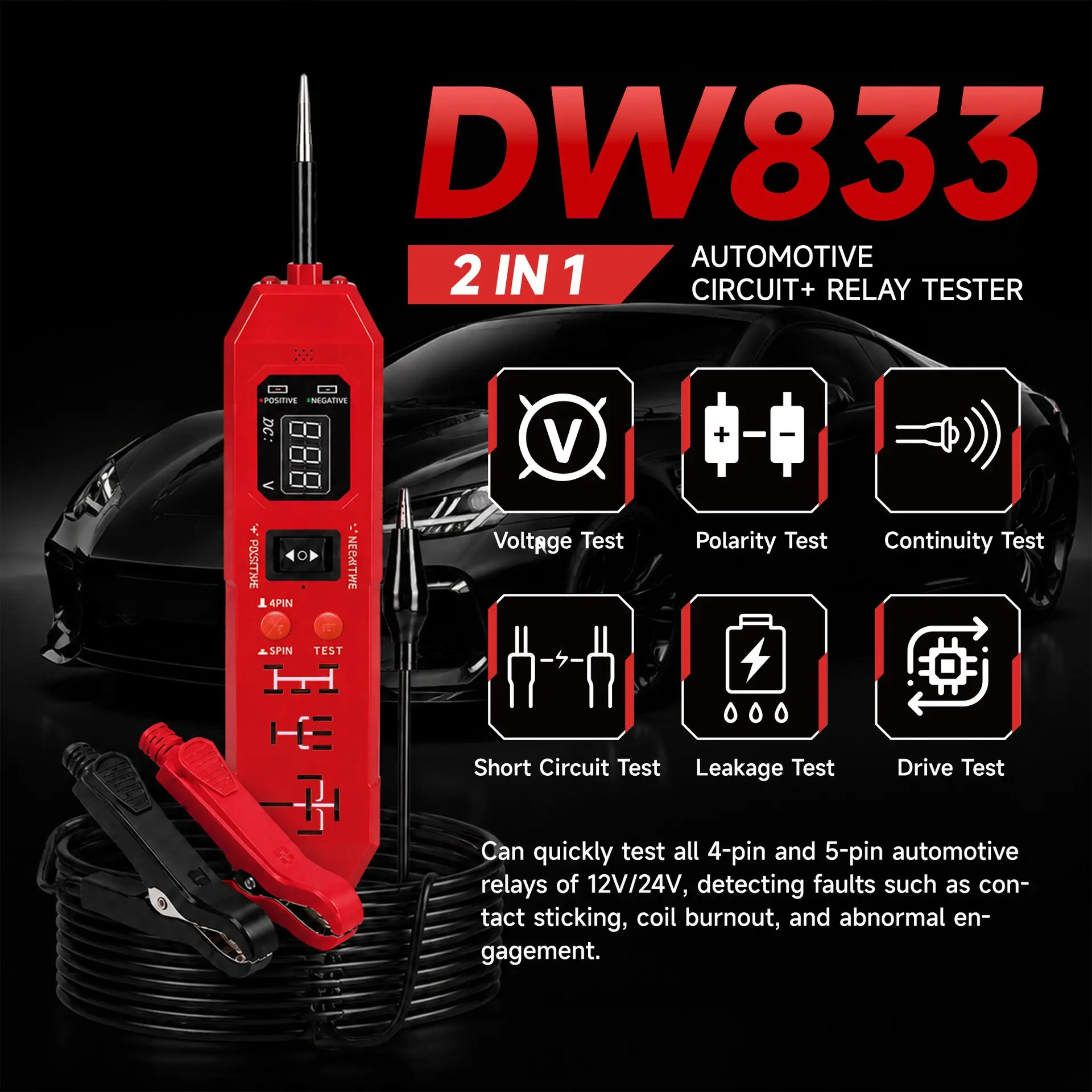 New 2-in-1 Relay Diagnostic Tool Automotive Circuit