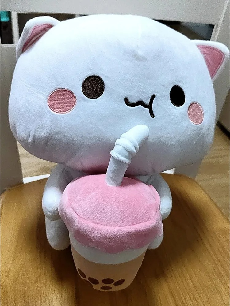 Peluche chat pêche 30 cm — Doudou doux unisexe 2