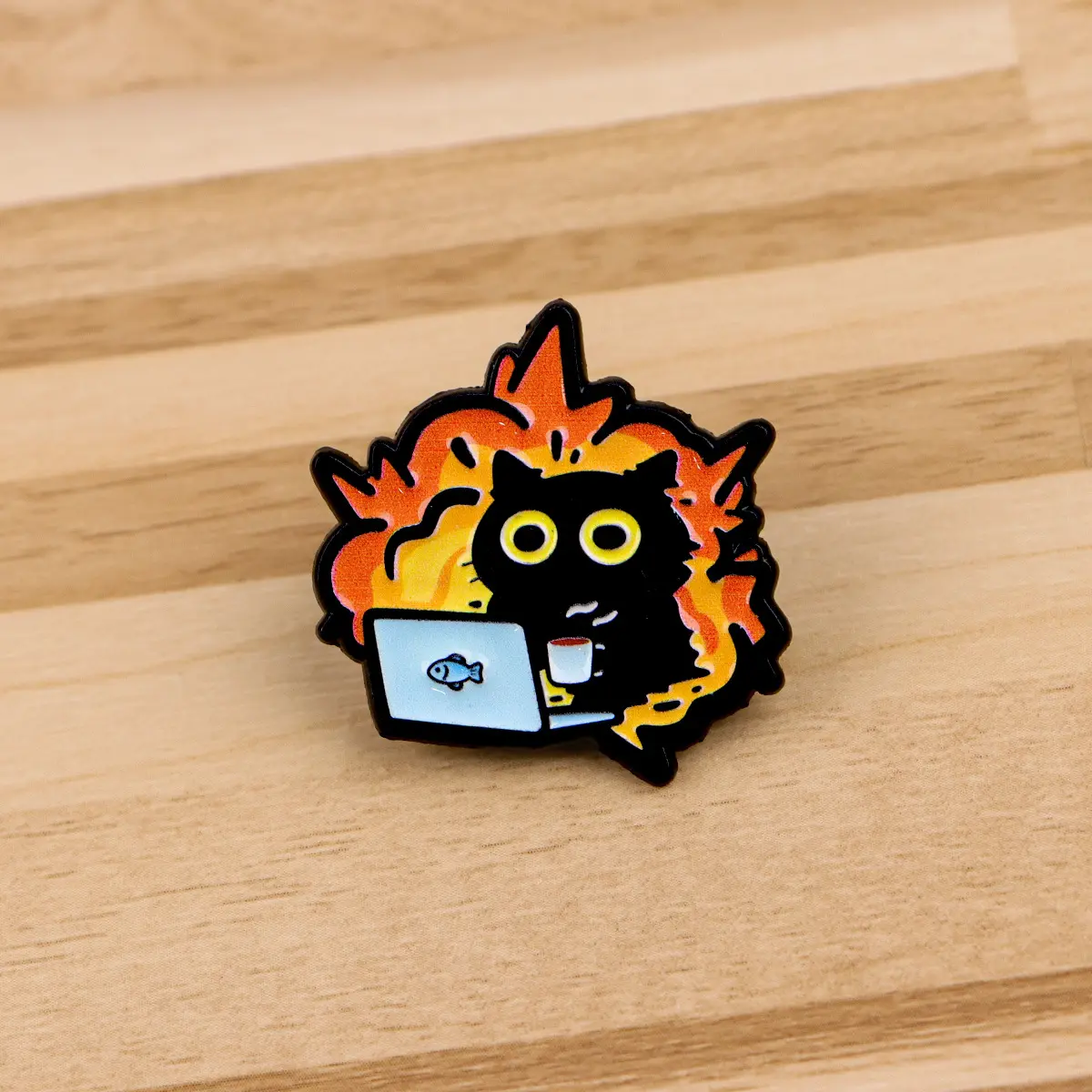 New Cute Black Cat Brooch Creative Cartoon