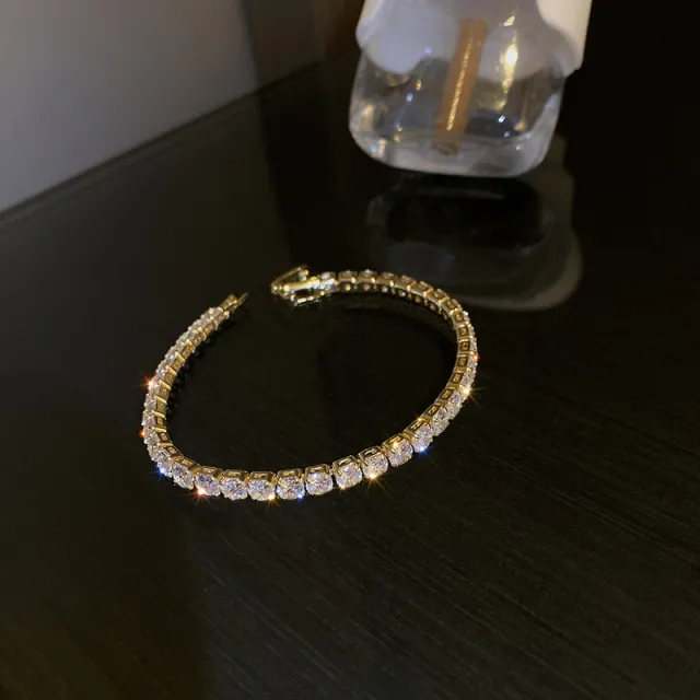 Fashion Simple Geometric Zircon Bracelet Golden Style 2 - Shop at LoveMi