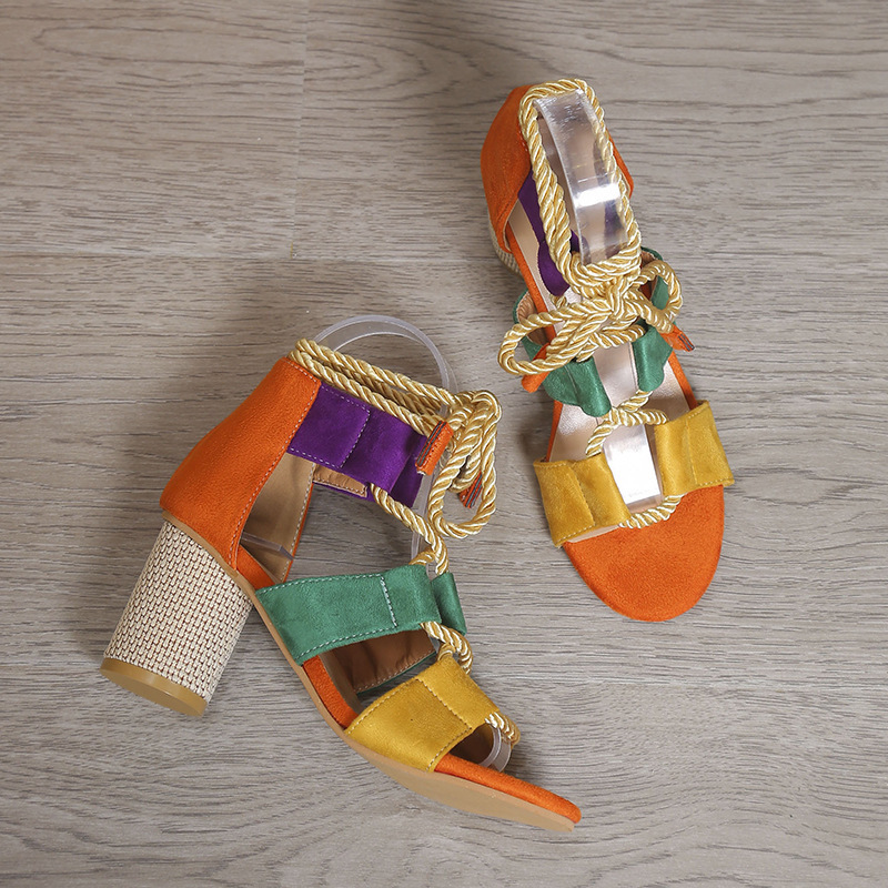 High Heel Chunky Heel Women's Strap Sandals High Heels Color 38 - Shop at LoveMi