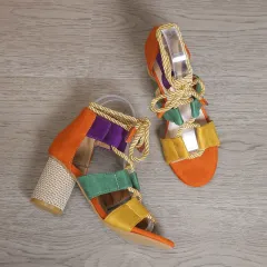 High Heel Chunky Heel Women's Strap Sandals High Heels - Colour-38 - View 1