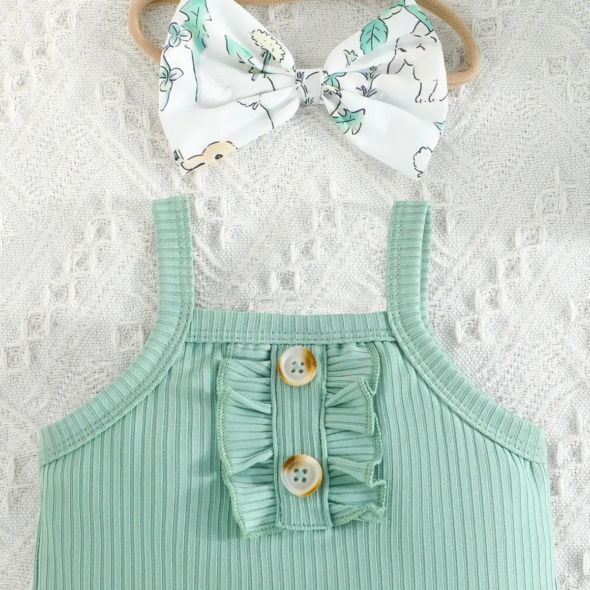 Summer Cute Baby Girl Solid Color Romper Shorts