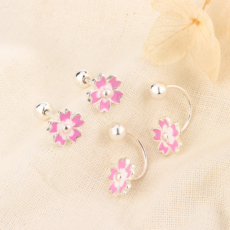 Diamond Embellished Sweet Five-petal Flower Earrings product image