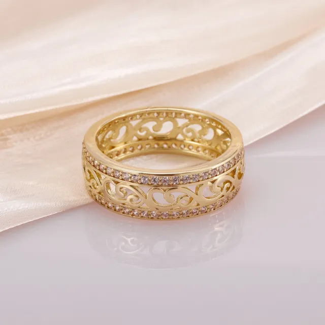 Personalized Hollow out Zircon Ring For Women Gold - Shop at LoveMi