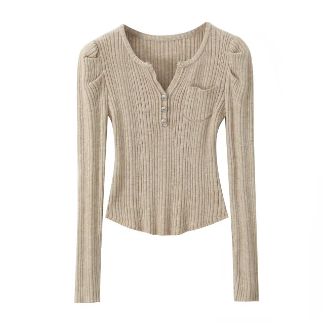 Women's American style Slim fit Sweater Apricot - Shop at LoveMi