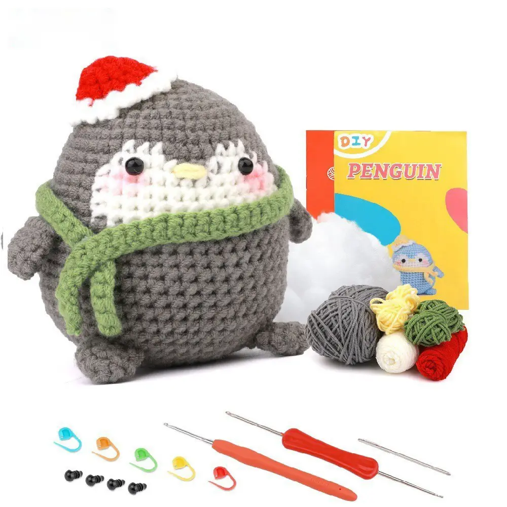 Penguin Crochet Material Package Diy Wool Knitting Doll Decoration