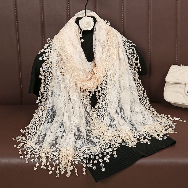 Floral Lace Tassel Shawl Veil Korean Style Lace Plum Blossom