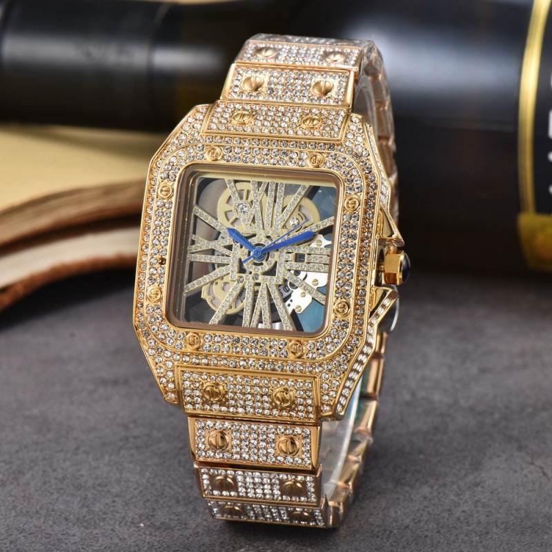 Cross-border Square Watch Steel Band Diamond-encrusted Quartz Movement 7