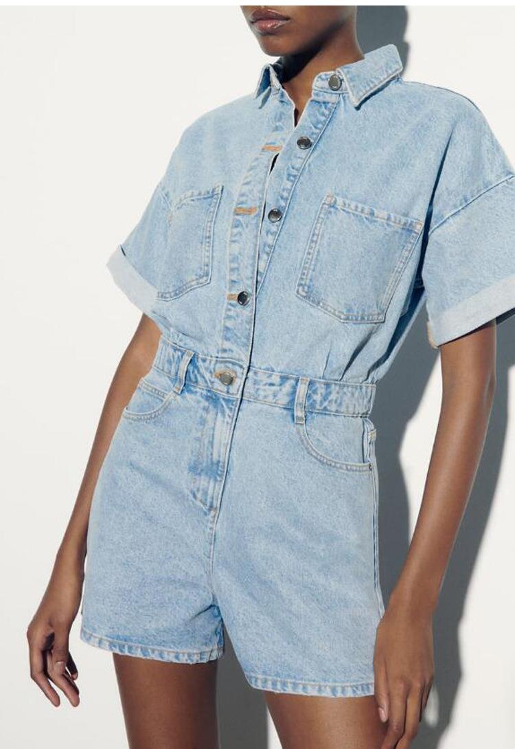 New Casual Fashion Multicolor Denim Jumpsuit Multicolor - Shop at LoveMi