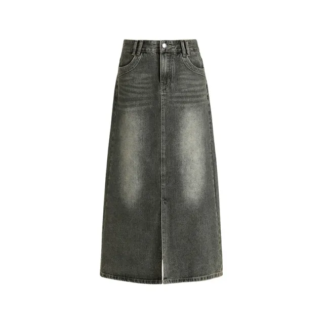 Fashionable American Retro Denim Skirt For Women Vintage Brown - Shop at LoveMi