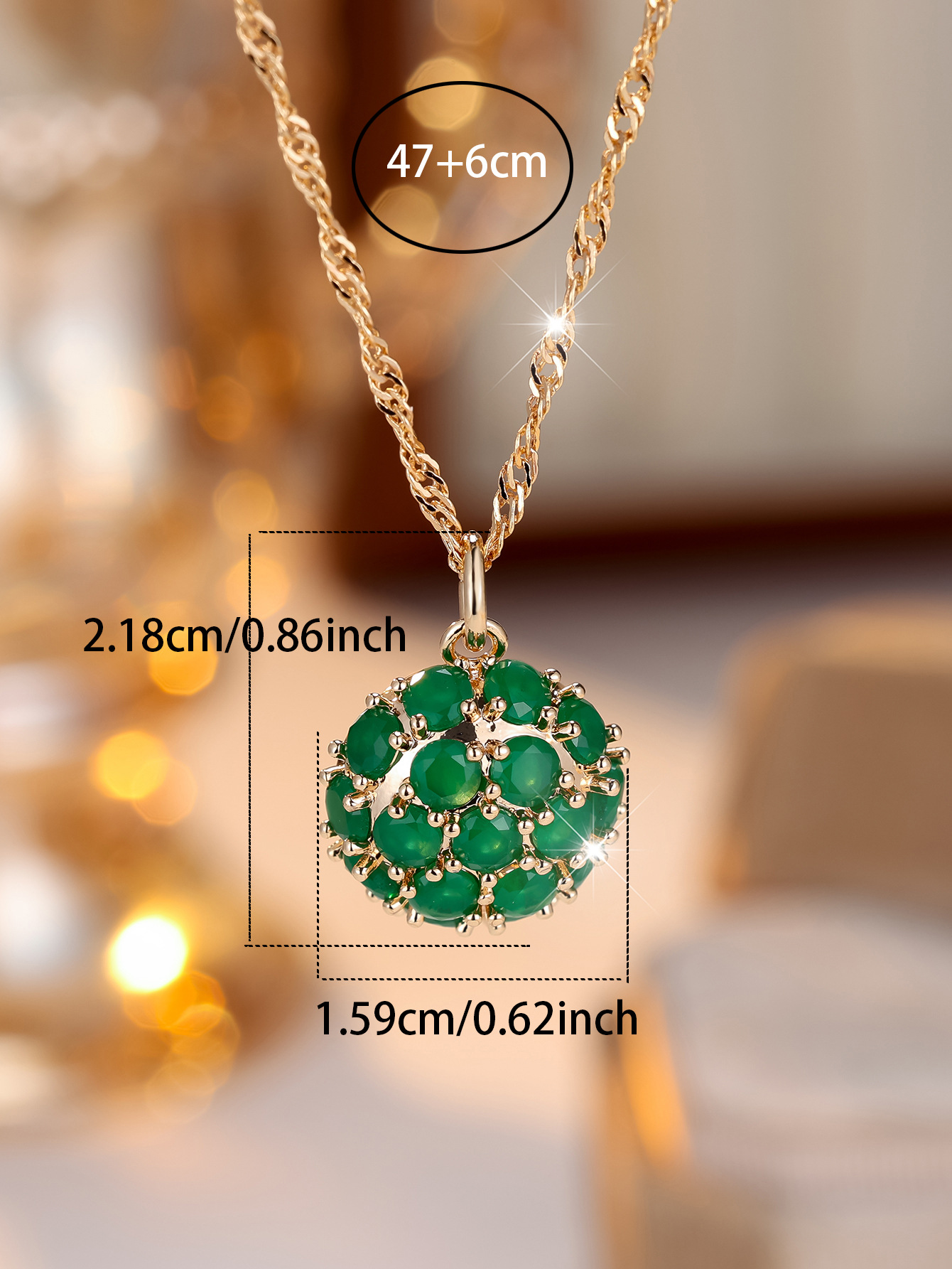 Hot Sale In Europe And America Exquisite Round Emerald Full Diamond Necklace