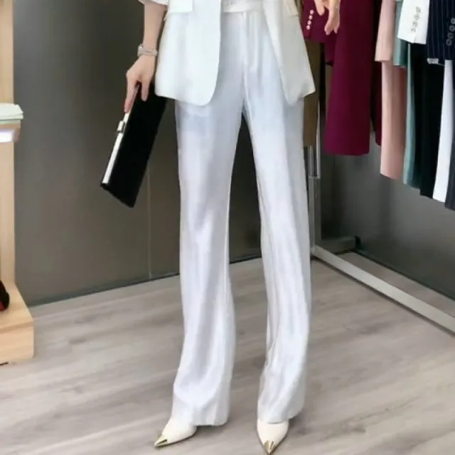 Casual Plus Size Diamond Suit Jacket White Pants - Shop at LoveMi