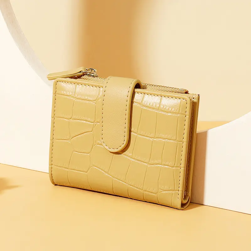 Simple Retro Solid Color Zipper Clasp Mini