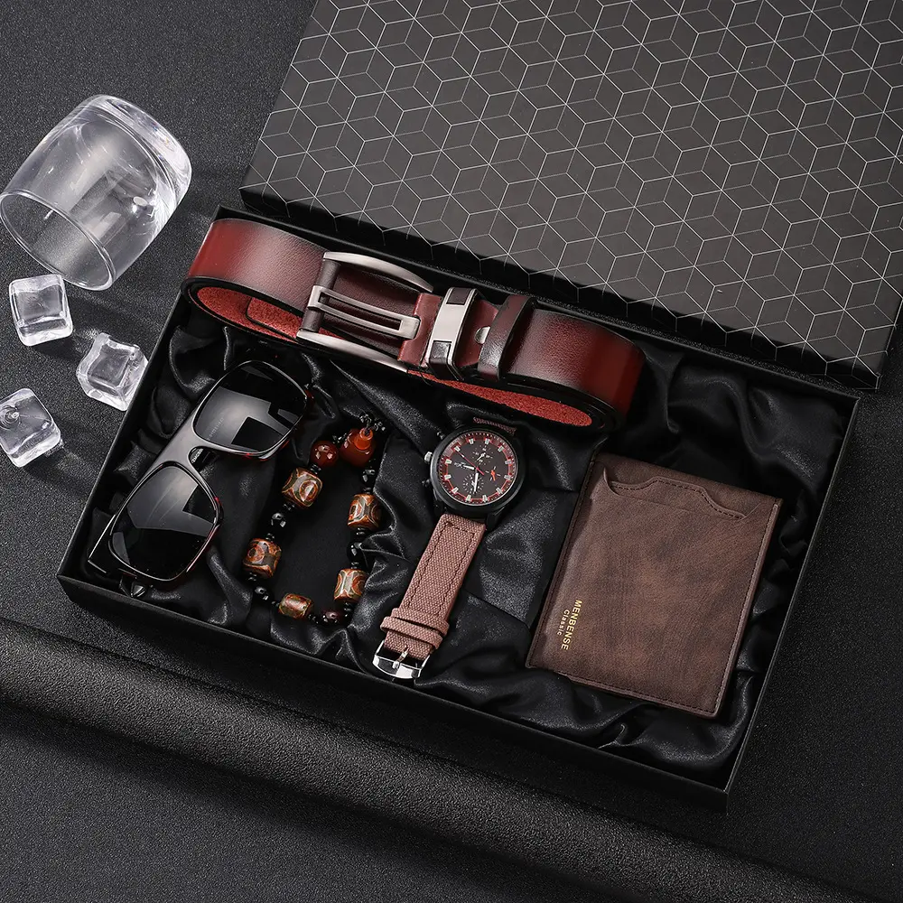 Simple Casual Men's Watch Set 5-piece Quartz