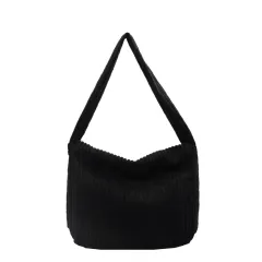 Stylish Good Texture Simple Casual Large Capacity Shoulder Underarm Bag - Black - View 1