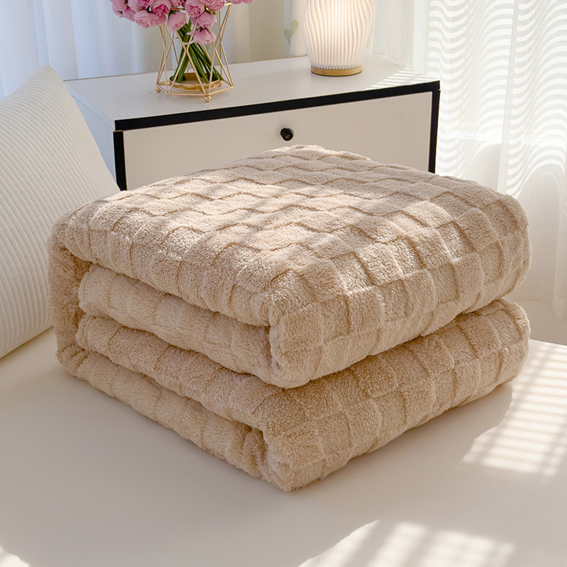 Household Waffle-pattern Flannel Casual Blanket