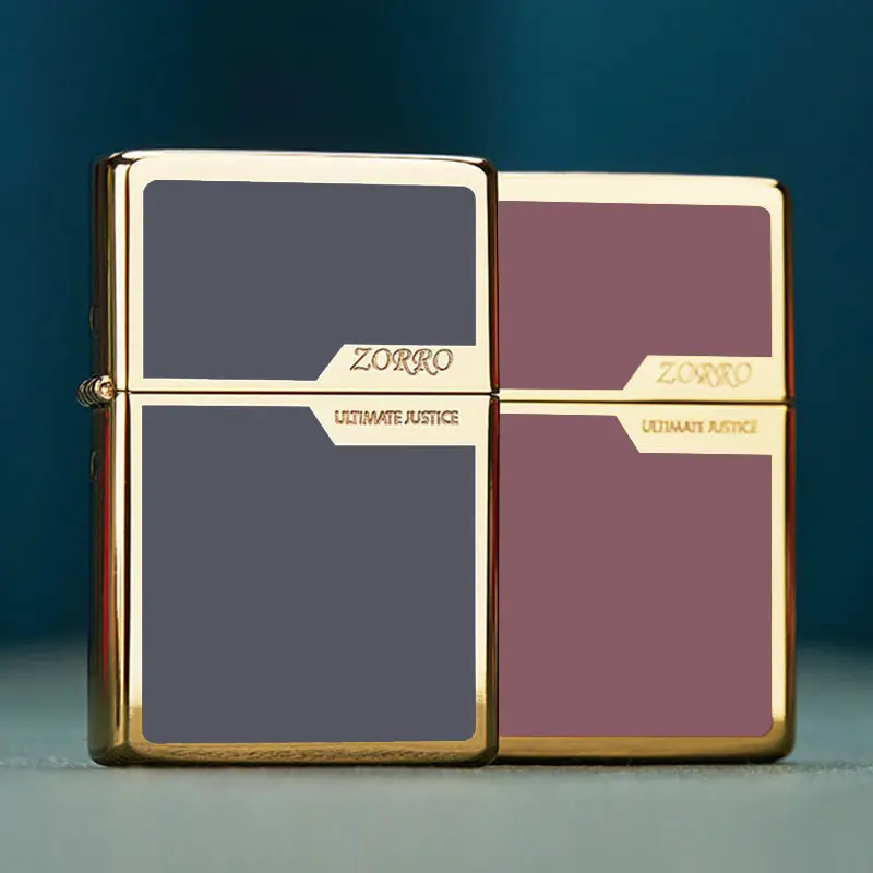 Titanium Color Block Kerosene Lighter Wire Drawing