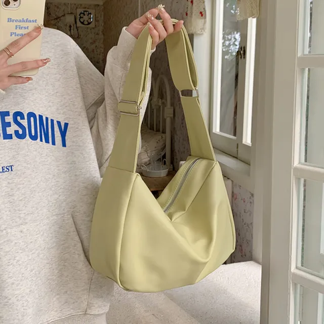 Large Capacity Soft Leather Tote Shoulder Messenger Bag Yellow - Shop at LoveMi