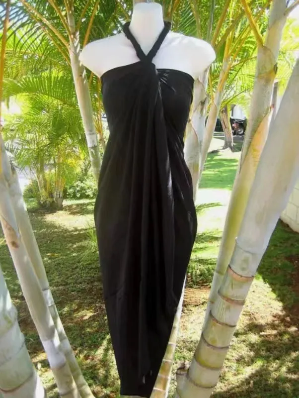 Women's Beach Vacation Bottoming Belt Long Dress Black - Shop at LoveMi