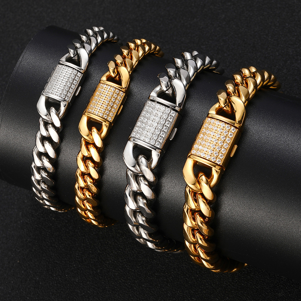 Flip Buckle Round Grinding Encrypted Titanium Steel Bracelet