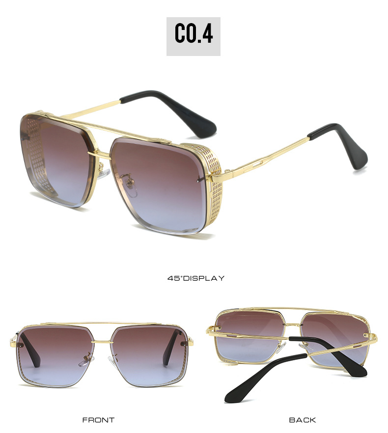 Gradient A Wire Fence Edge Retro Sunglasses - Image 19