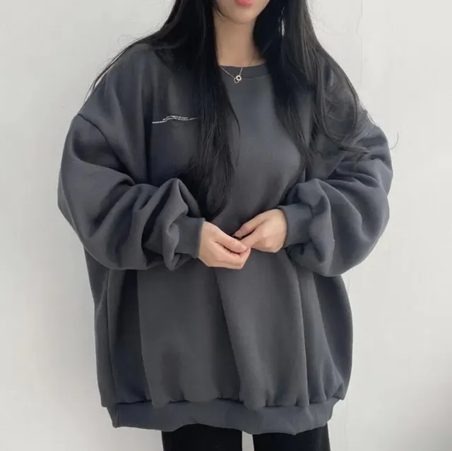 Heavy American Moon Plus Size Long Sleeve Sweater 60277 Coffee Velvet - Shop at LoveMi