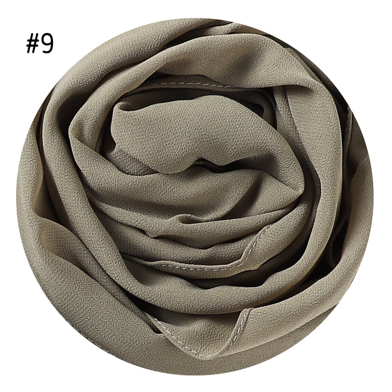 Solid Color Pearl Chiffon Scarf Head Covering Monochrome