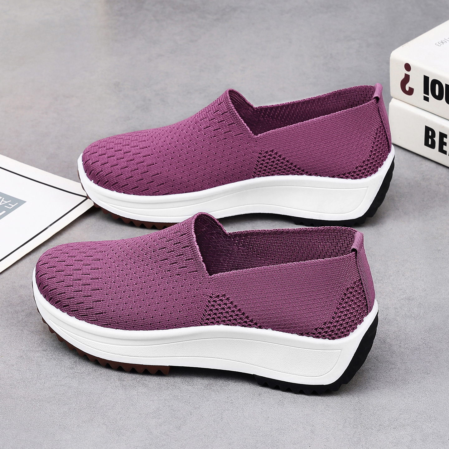 Cuff-height Heel-less Thick-soled Shoes