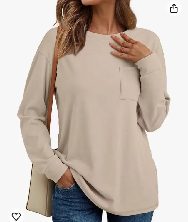 Women's Long Sleeve Top Loose Autumn Leisure Fashion Sweater Beige - Shop at LoveMi